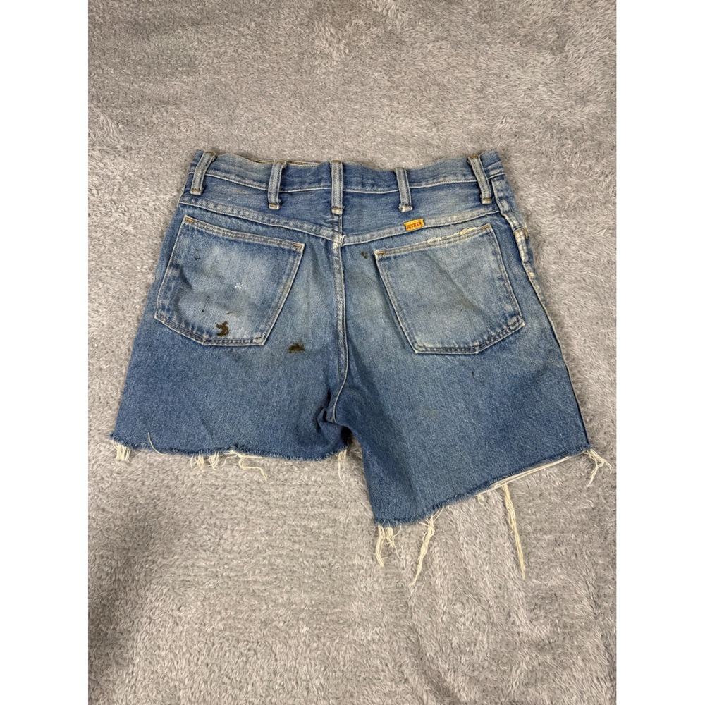 Rustler Denim Cut Off Shorts Mens 32 Blue Distressed Vintage 87621 USA  Thrashed